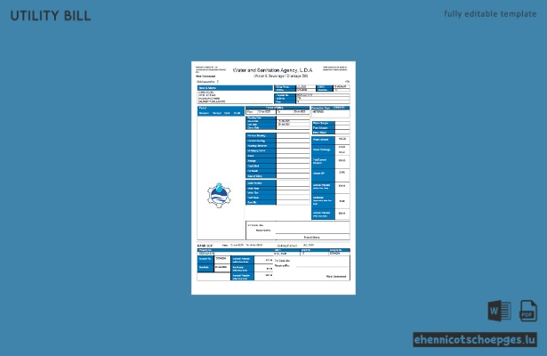 Beispielrechnung der pakistanischen Wasser- und Abwasserbehörde (LDA) in Word- und PDF-Formaten